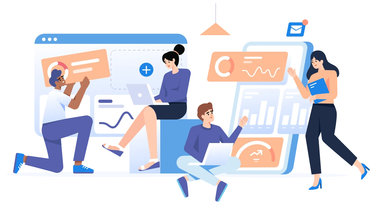 Team of TechRoom experts working on digital marketing, web technology and branding solutions